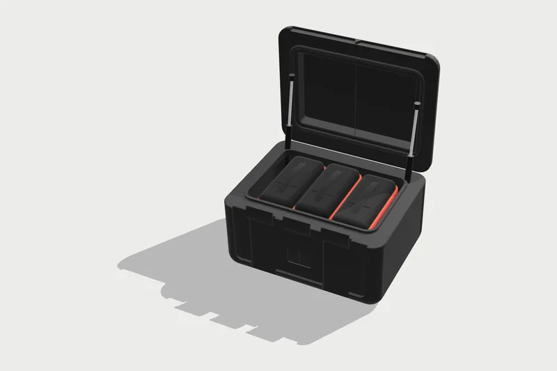 RESQ-BOX Add-On 50 mit drei leeren Cases, geöffnet